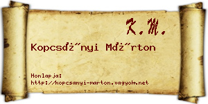 Kopcsányi Márton névjegykártya
